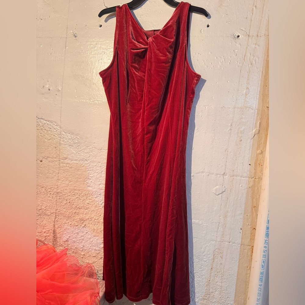 Susan Graver Rich Burgundy Velvet Maxi Dress